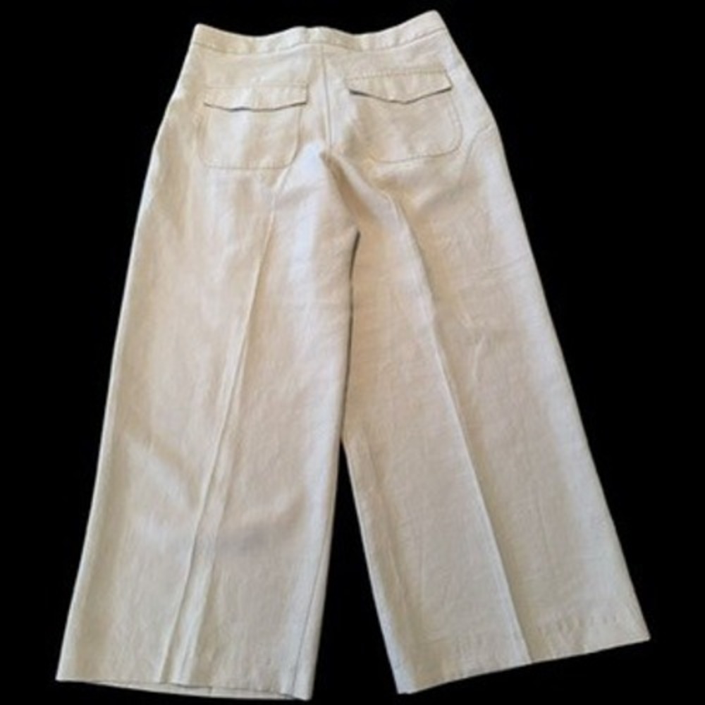 The Primark Edit Beige Lyocell Blend Wide Leg Pleated Pants 12 Lightweight - Picture 6 of 9